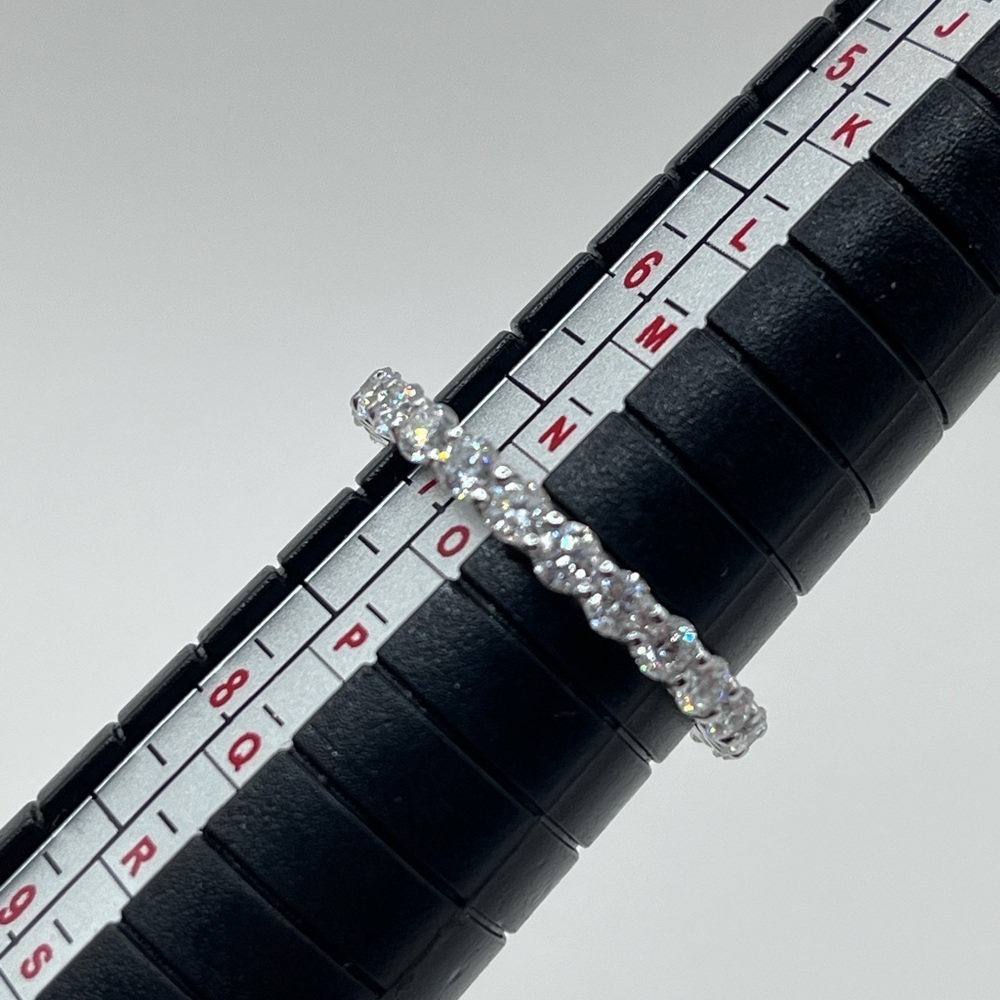 2.02 TCW Lab Diamond U-Prong Eternity Band 14K White Gold Scalloped Wedding - Picture 7 of 7